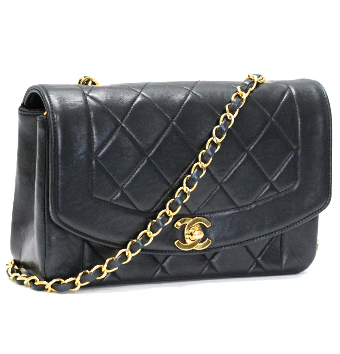 CHANEL Diana 22 Matelasse Lambskin Bag Black Size ONE SIZE