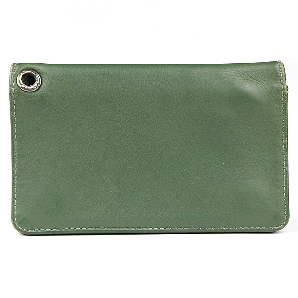 CHROME HEARTS 1ZIP Cross Patch Wallet Green Size ONE SIZE