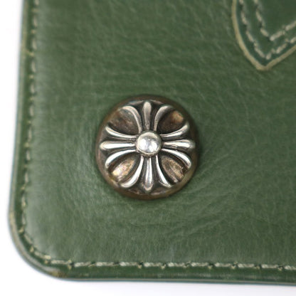 CHROME HEARTS 1ZIP Cross Patch Wallet Green Size ONE SIZE