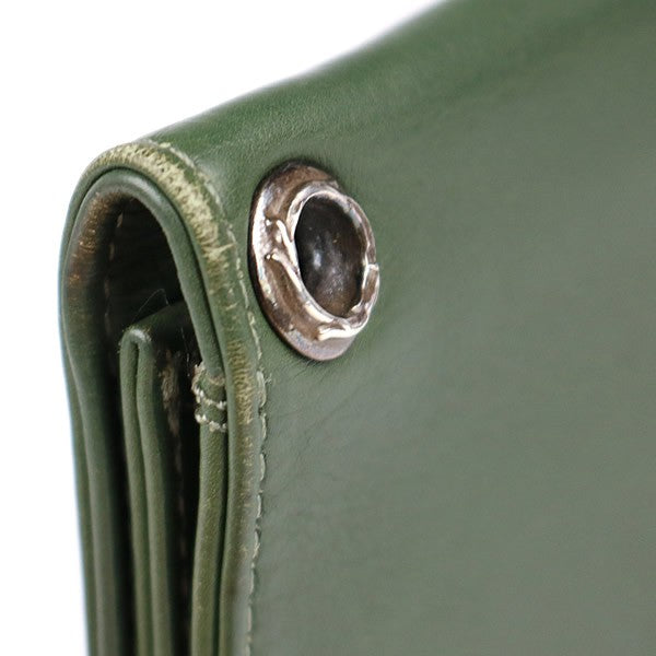 CHROME HEARTS 1ZIP Cross Patch Wallet Green Size ONE SIZE