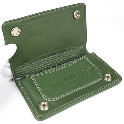 CHROME HEARTS 1ZIP Cross Patch Wallet Green Size ONE SIZE