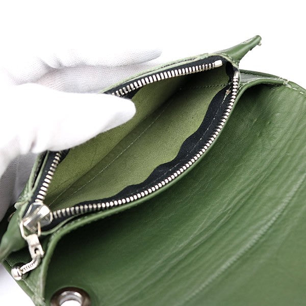 CHROME HEARTS 1ZIP Cross Patch Wallet Green Size ONE SIZE