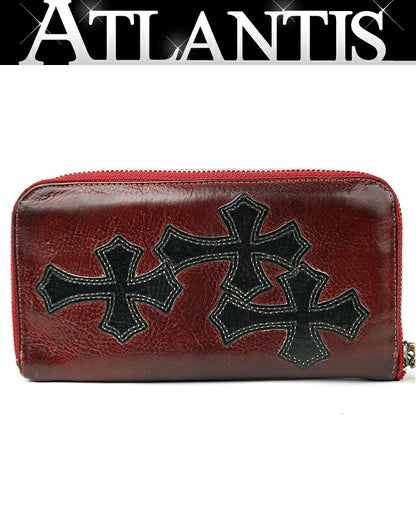 CHROME HEARTS Custom REC F ZIP #2 3 Wallet Red Size ONE SIZE