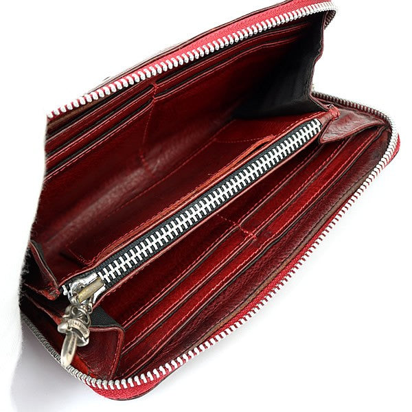 CHROME HEARTS Custom REC F ZIP #2 3 Wallet Red Size ONE SIZE