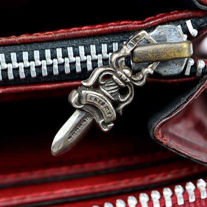 CHROME HEARTS Custom REC F ZIP #2 3 Wallet Red Size ONE SIZE