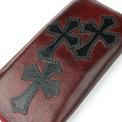CHROME HEARTS Custom REC F ZIP #2 3 Wallet Red Size ONE SIZE