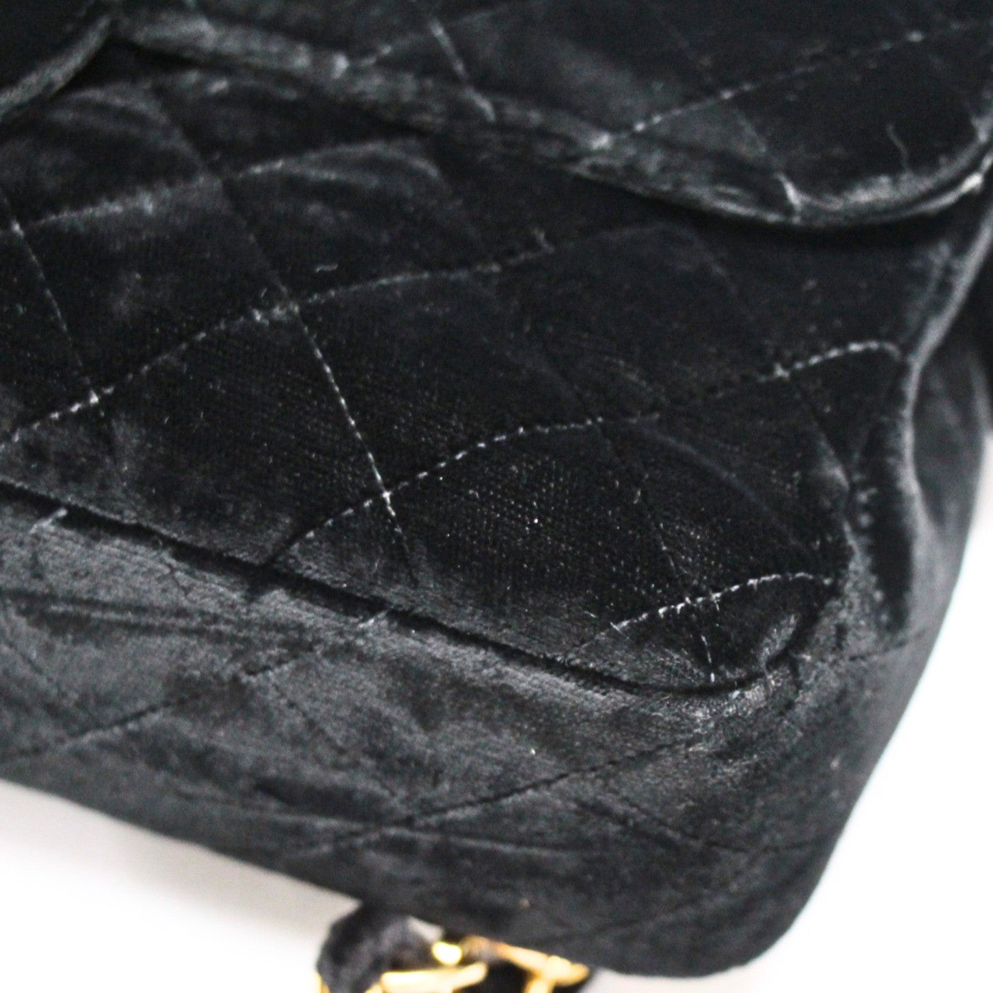 CHANEL Matelasse Velour Black Backpack Size ONE SIZE