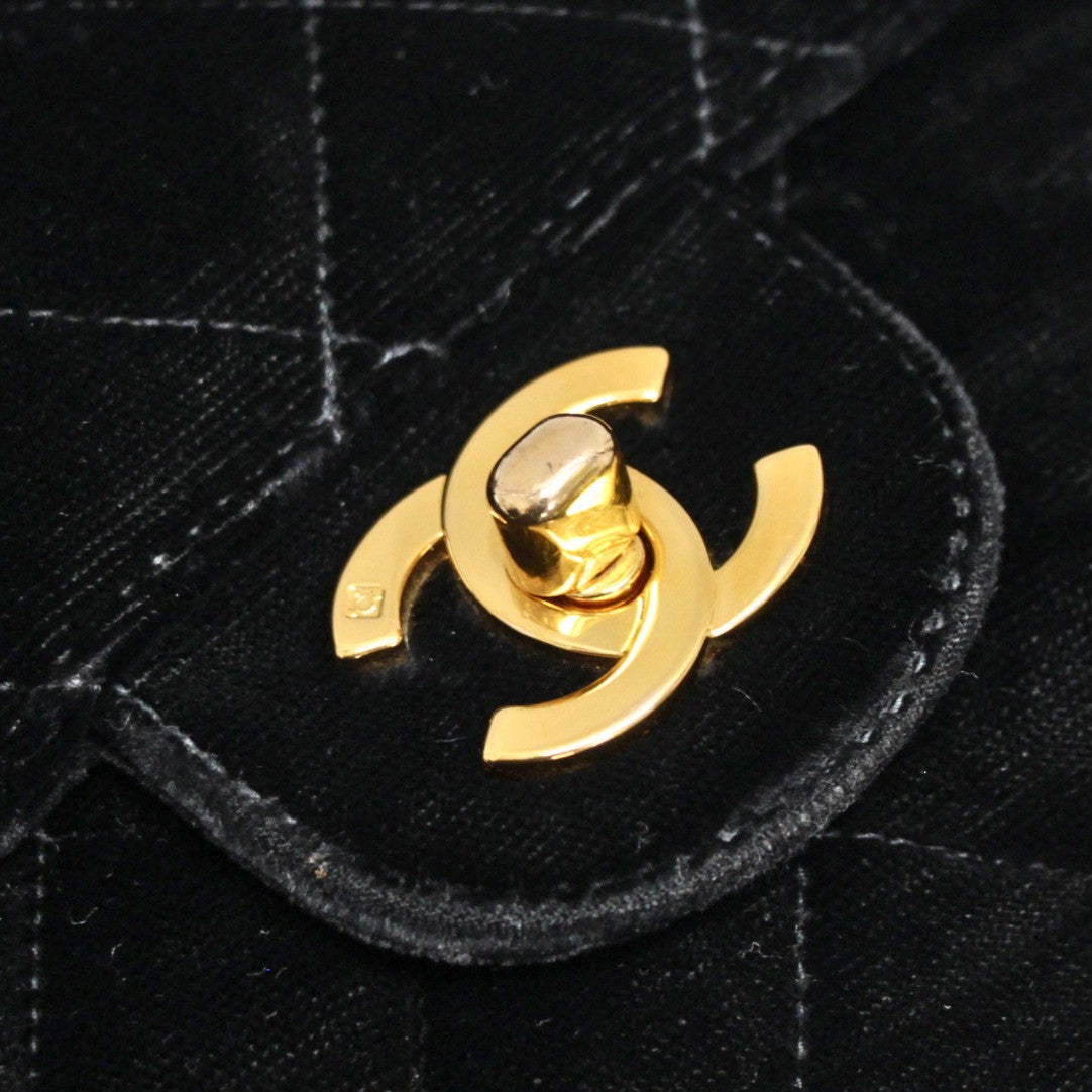 CHANEL Matelasse Velour Black Backpack Size ONE SIZE
