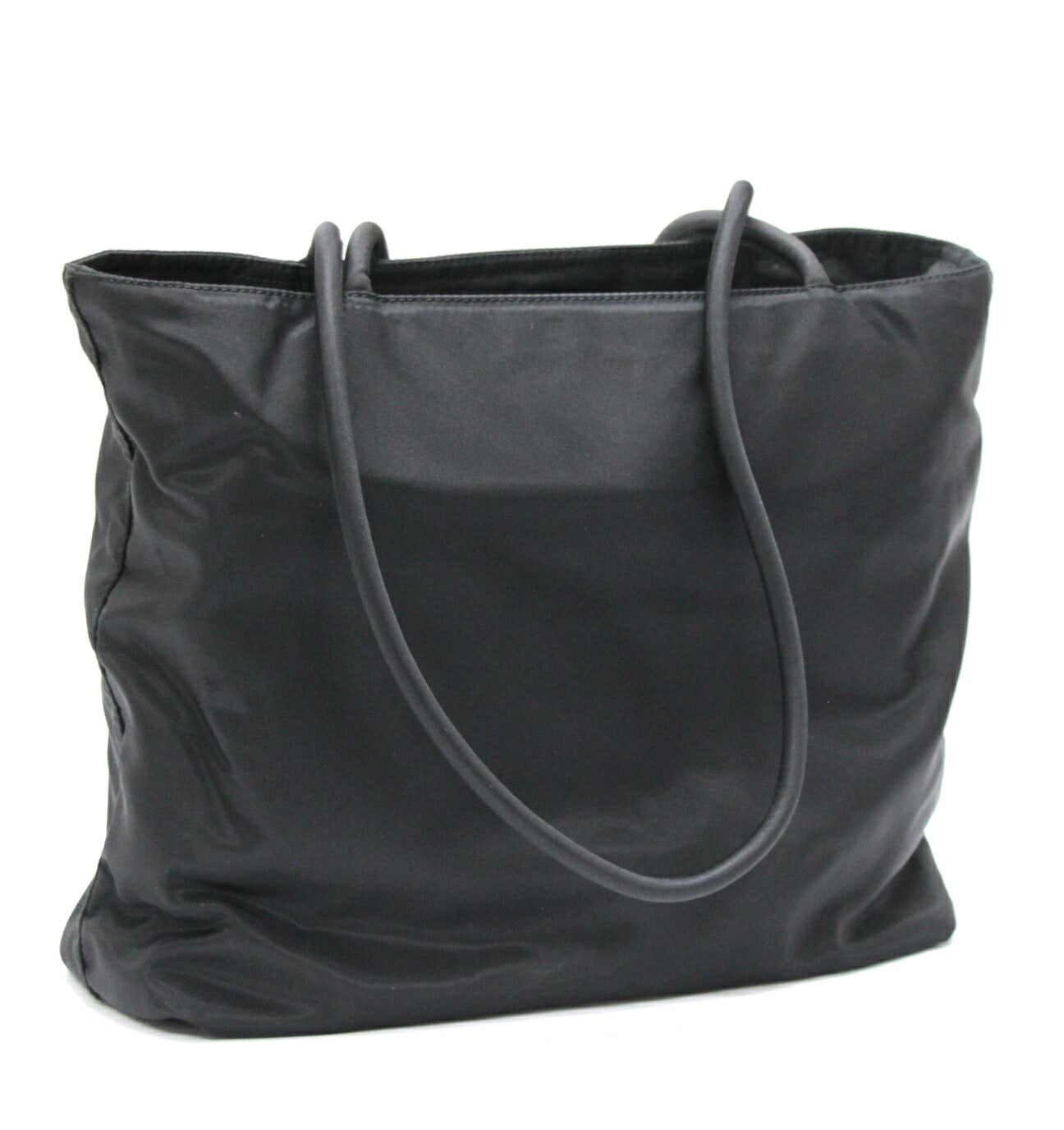 PRADA Triangle Logo Nylon Mini Tote Bag Black Size ONE SIZE