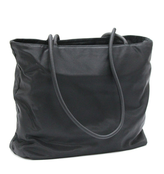 PRADA Triangle Logo Nylon Mini Tote Bag Black Size ONE SIZE
