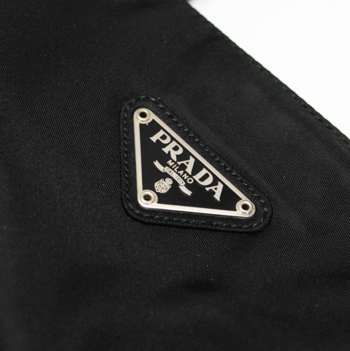 PRADA Triangle Logo Nylon Mini Tote Bag Black Size ONE SIZE