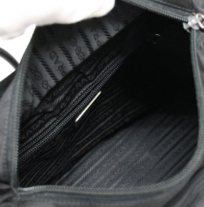 PRADA Triangle Logo Nylon Mini Tote Bag Black Size ONE SIZE