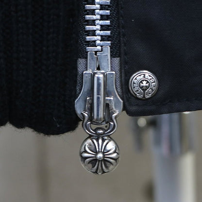 CHROME HEARTS Cross Button Double Zip Jacket Black Size S