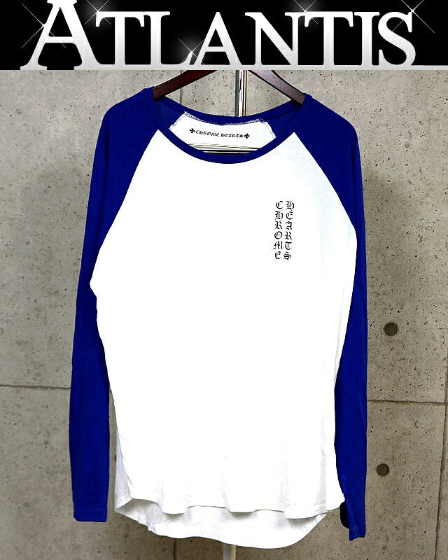CHROME HEARTS Star Scroll Label Raglan Long Sleeve Tee Blue Size XXL