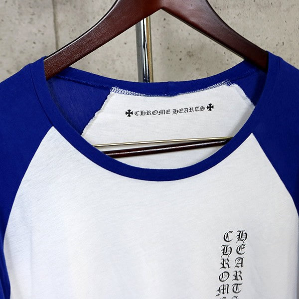 CHROME HEARTS Star Scroll Label Raglan Long Sleeve Tee Blue Size XXL