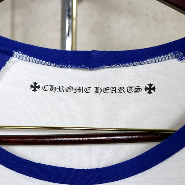 CHROME HEARTS Star Scroll Label Raglan Long Sleeve Tee Blue Size XXL