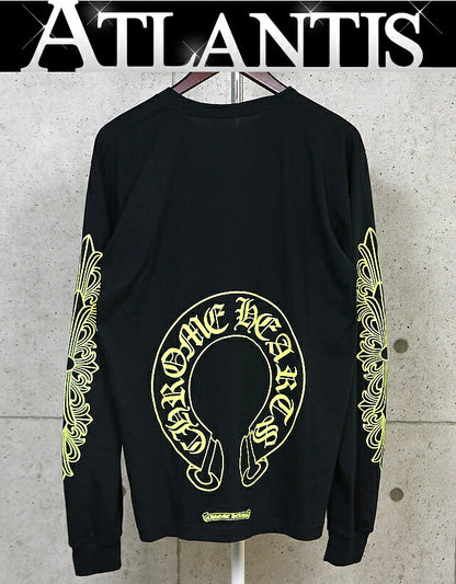 CHROME HEARTS Horseshoe Print Pocket Long Sleeve Tee Black Size L