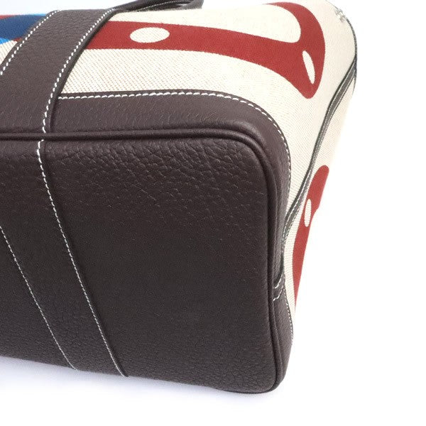 HERMES Garden Party 36 Toile H Rouge Sellier Handbag Size ONE SIZE