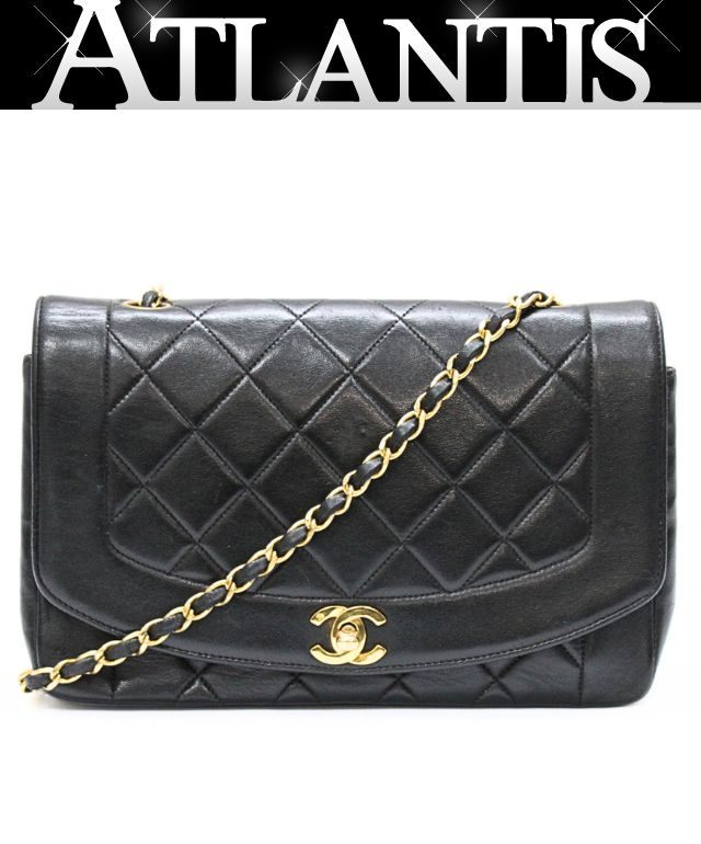 CHANEL Diana 25 Matelasse Lambskin Bag Black Size ONE SIZE