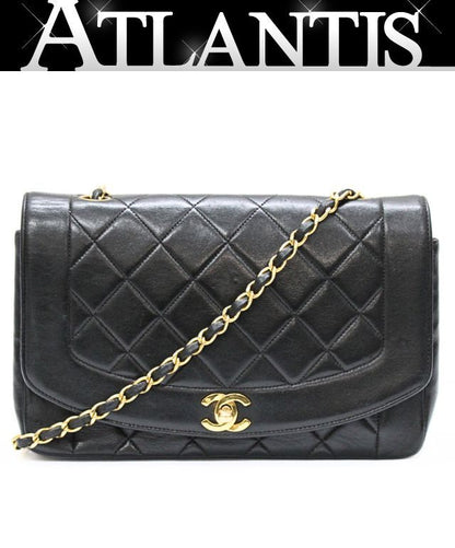 CHANEL Diana 25 Matelasse Lambskin Bag Black Size ONE SIZE