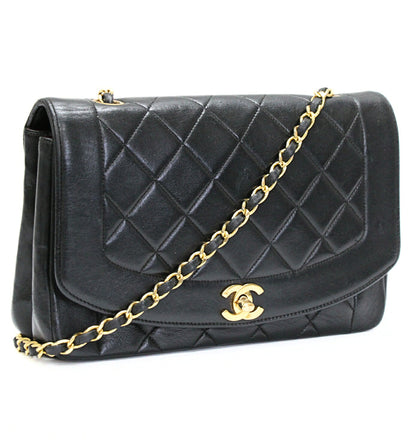 CHANEL Diana 25 Matelasse Lambskin Bag Black Size ONE SIZE