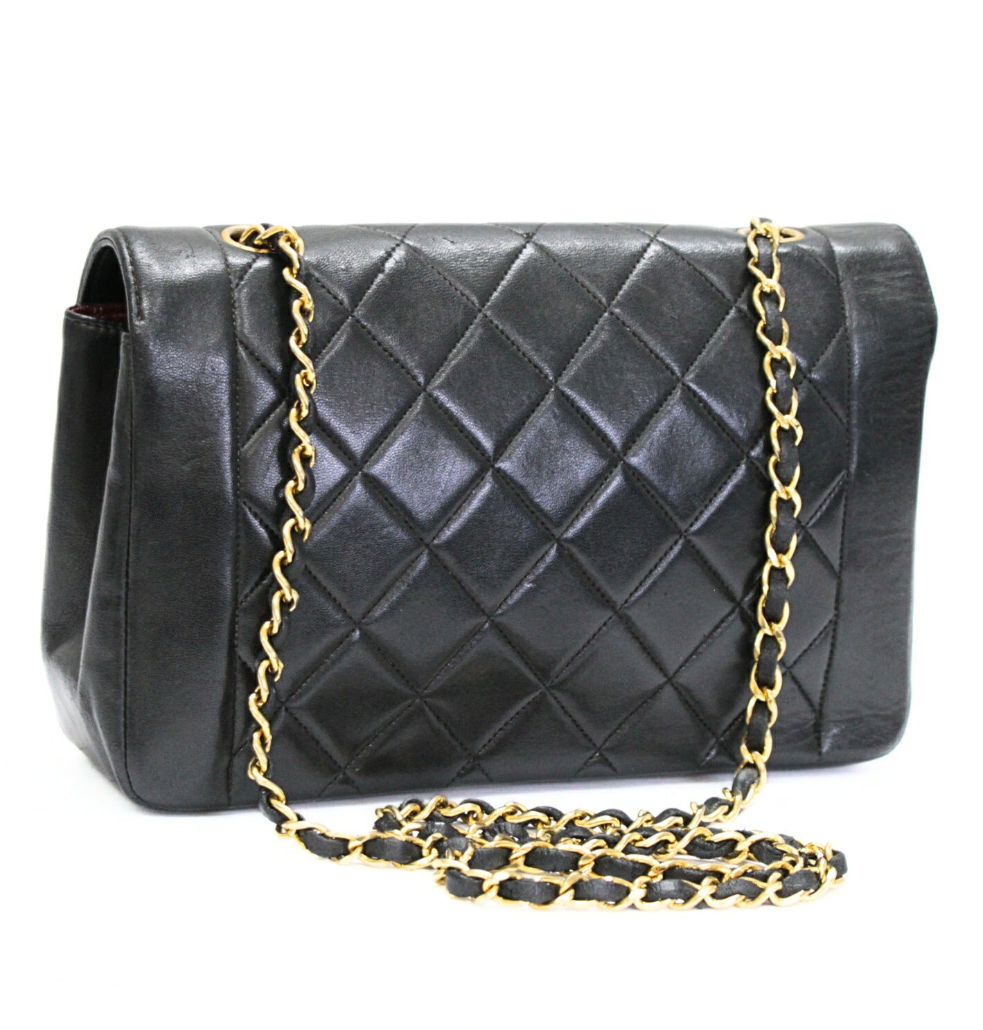 CHANEL Diana 25 Matelasse Lambskin Bag Black Size ONE SIZE