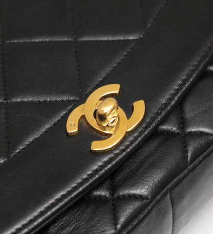 CHANEL Diana 25 Matelasse Lambskin Bag Black Size ONE SIZE