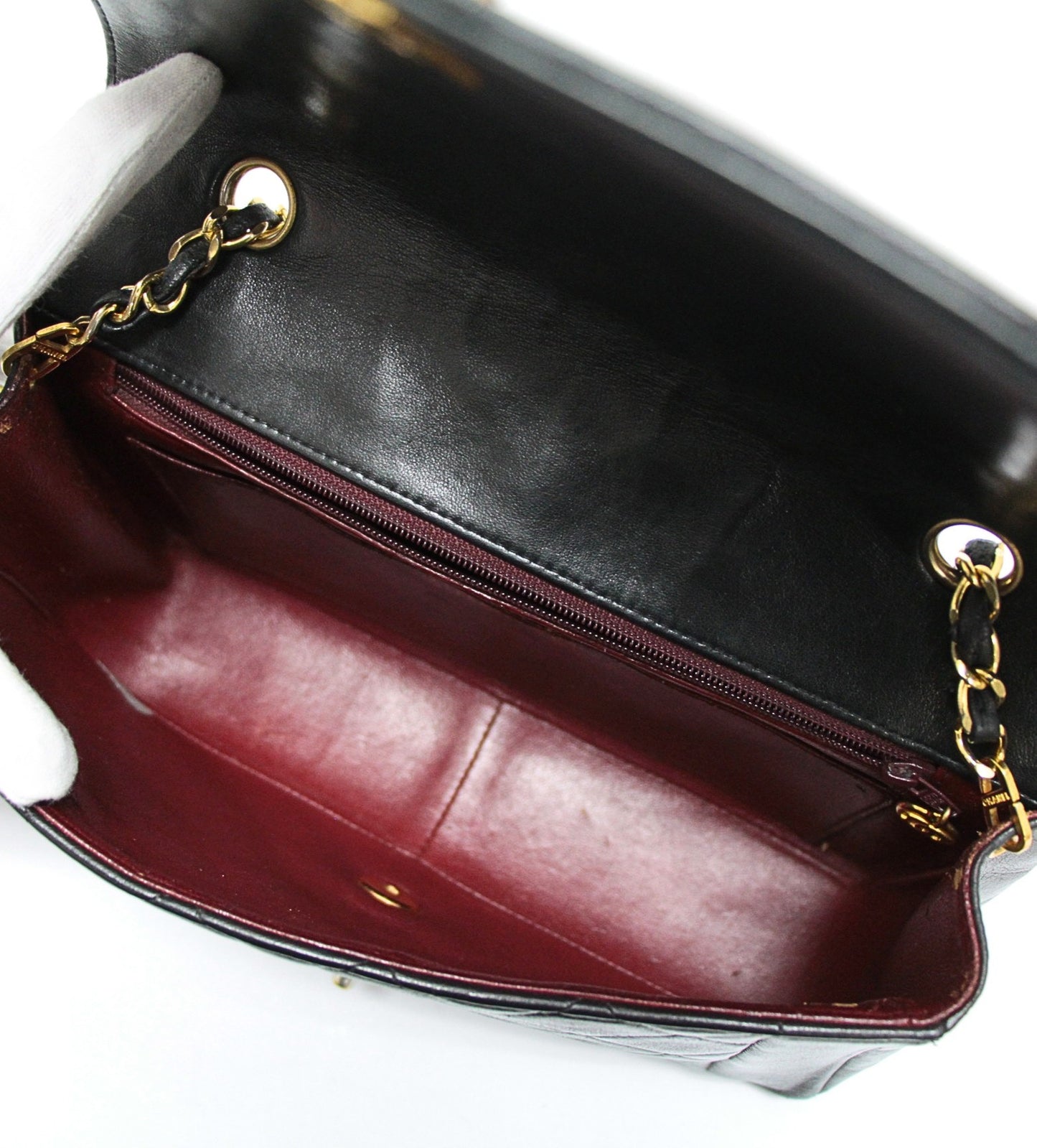 CHANEL Diana 25 Matelasse Lambskin Bag Black Size ONE SIZE