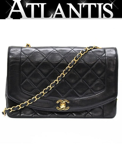 CHANEL Diana 25 Matelasse Lambskin Bag Black Size ONE SIZE