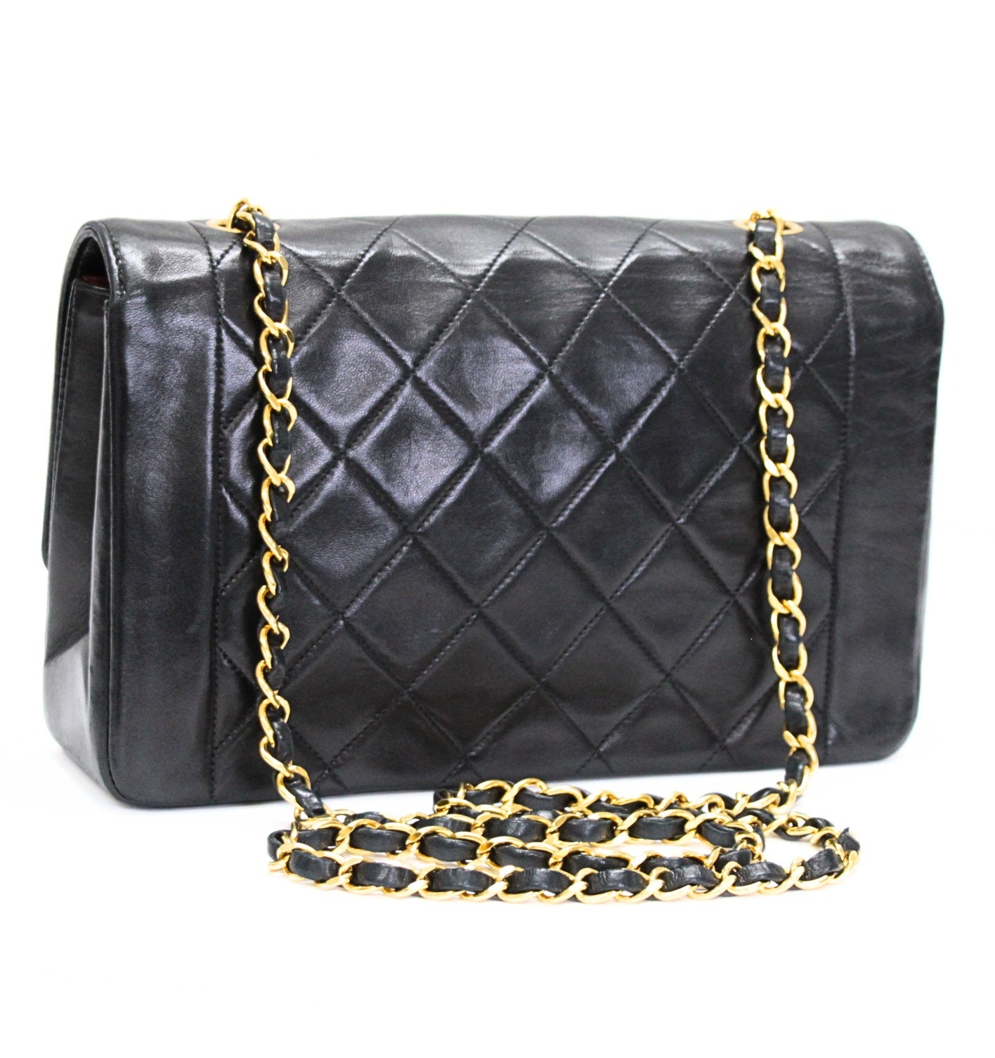 CHANEL Diana 25 Matelasse Lambskin Bag Black Size ONE SIZE