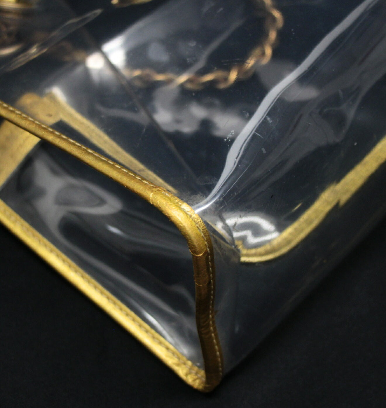 CHANEL Coco Mark Clear Vinyl Leather Tote Bag Size ONE SIZE