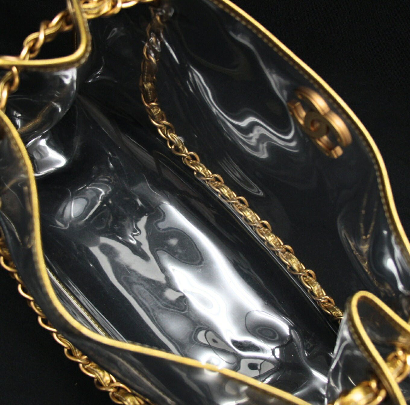 CHANEL Coco Mark Clear Vinyl Leather Tote Bag Size ONE SIZE