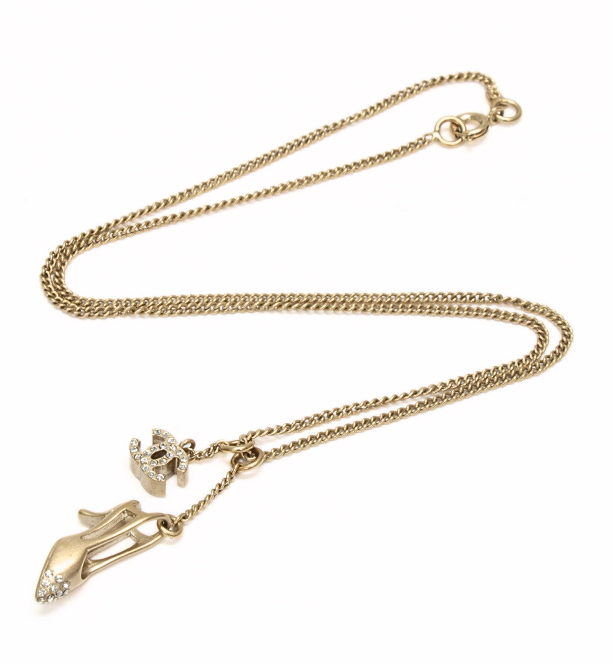 CHANEL Coco Mark Heel Motif Necklace Gold Size ONE SIZE