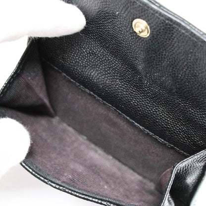 CHANEL Matelassé Caviar Skin Wallet Black Size ONE SIZE