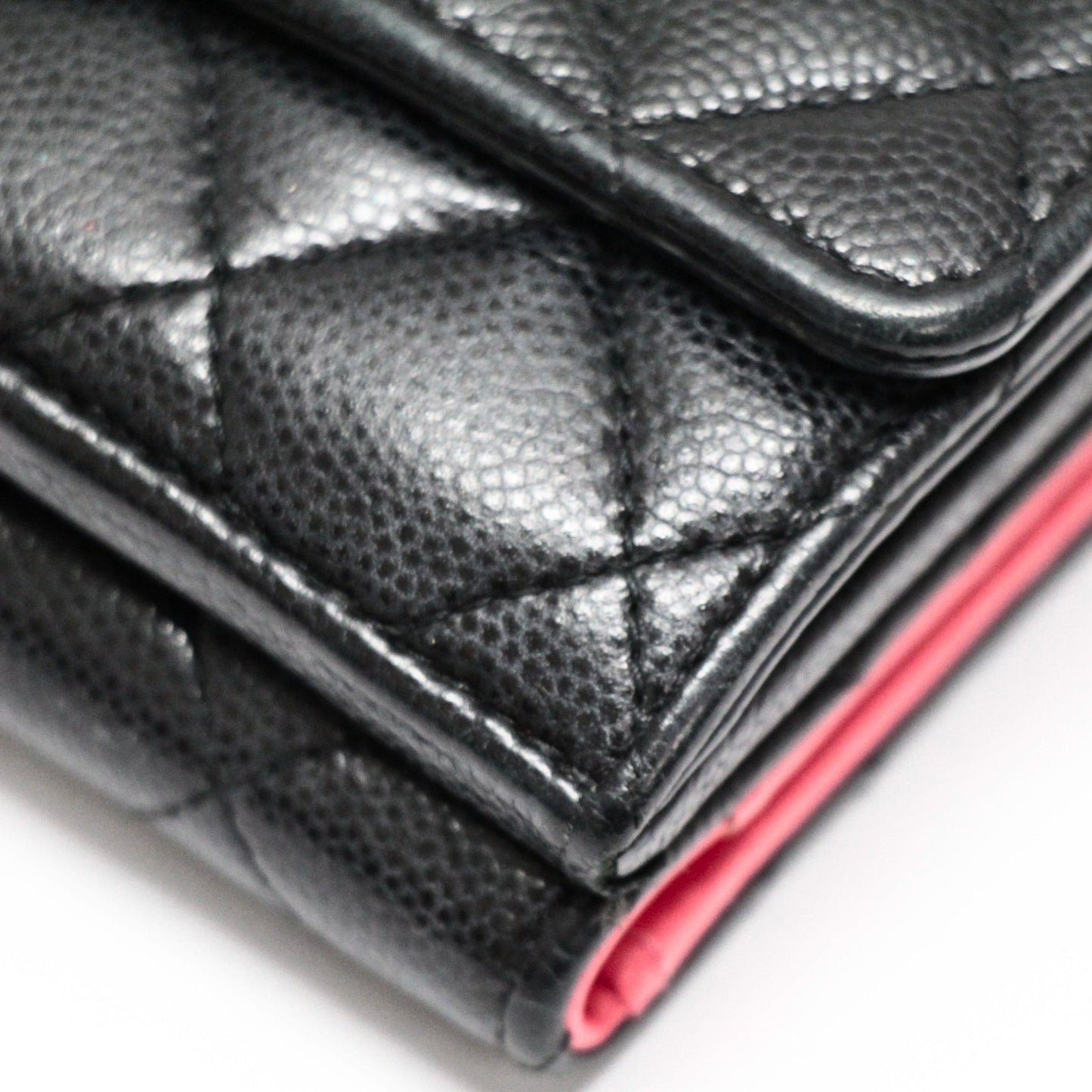 CHANEL Matelassé Caviar Skin Wallet Black Size ONE SIZE
