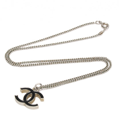 CHANEL Coco Mark Reversible Necklace Black Size ONE SIZE