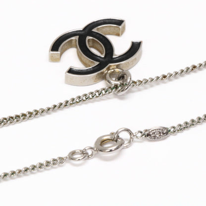 CHANEL Coco Mark Reversible Necklace Black Size ONE SIZE