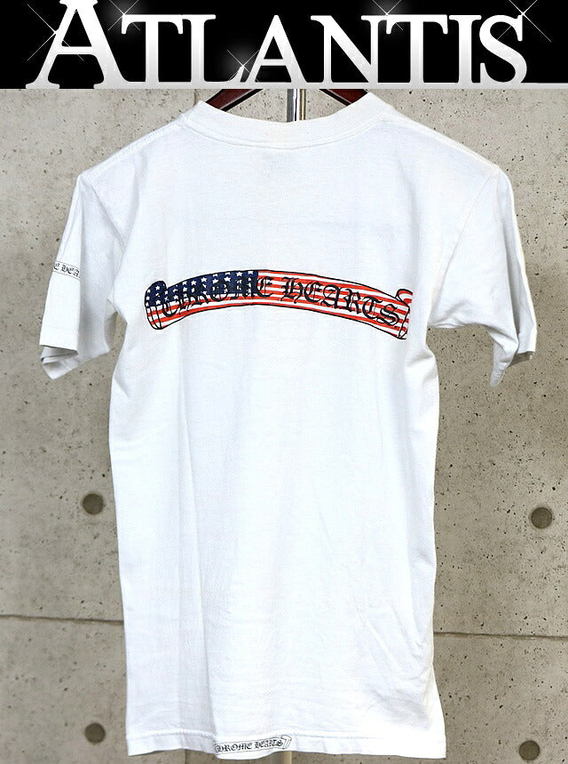 CHROME HEARTS Old Flag Scroll Label Cotton T-Shirt Size S