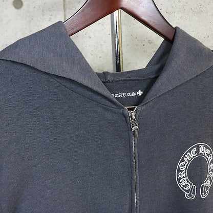 CHROME HEARTS Old T-Bar Horseshoe Zip Hoodie Gray Size XL
