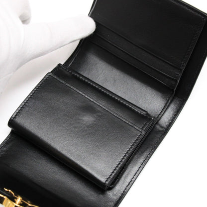 CELINE Triomphe Small Calf Wallet Black Size ONE SIZE