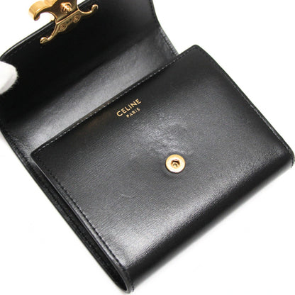 CELINE Triomphe Small Calf Wallet Black Size ONE SIZE