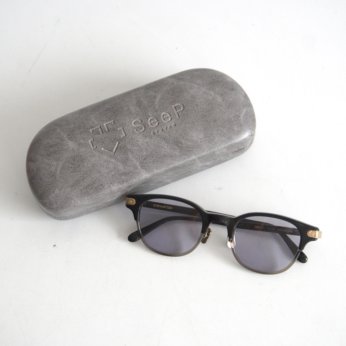 Eyevan 7285 308 Titanium Eyeglasses Sunglass Black Size 47□22-140