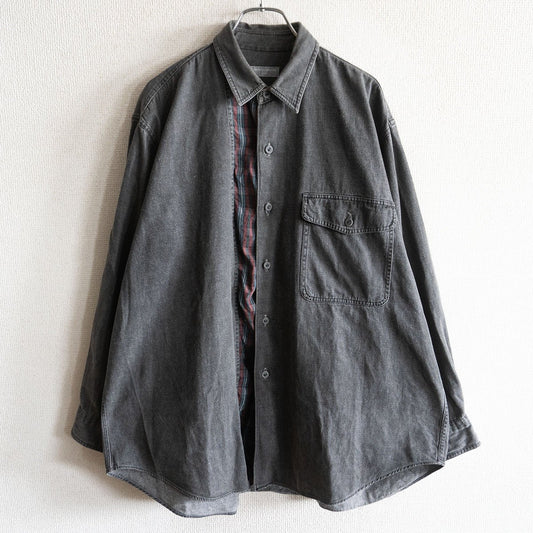 Comme des Garcons Paneled black denim shirt Size XL