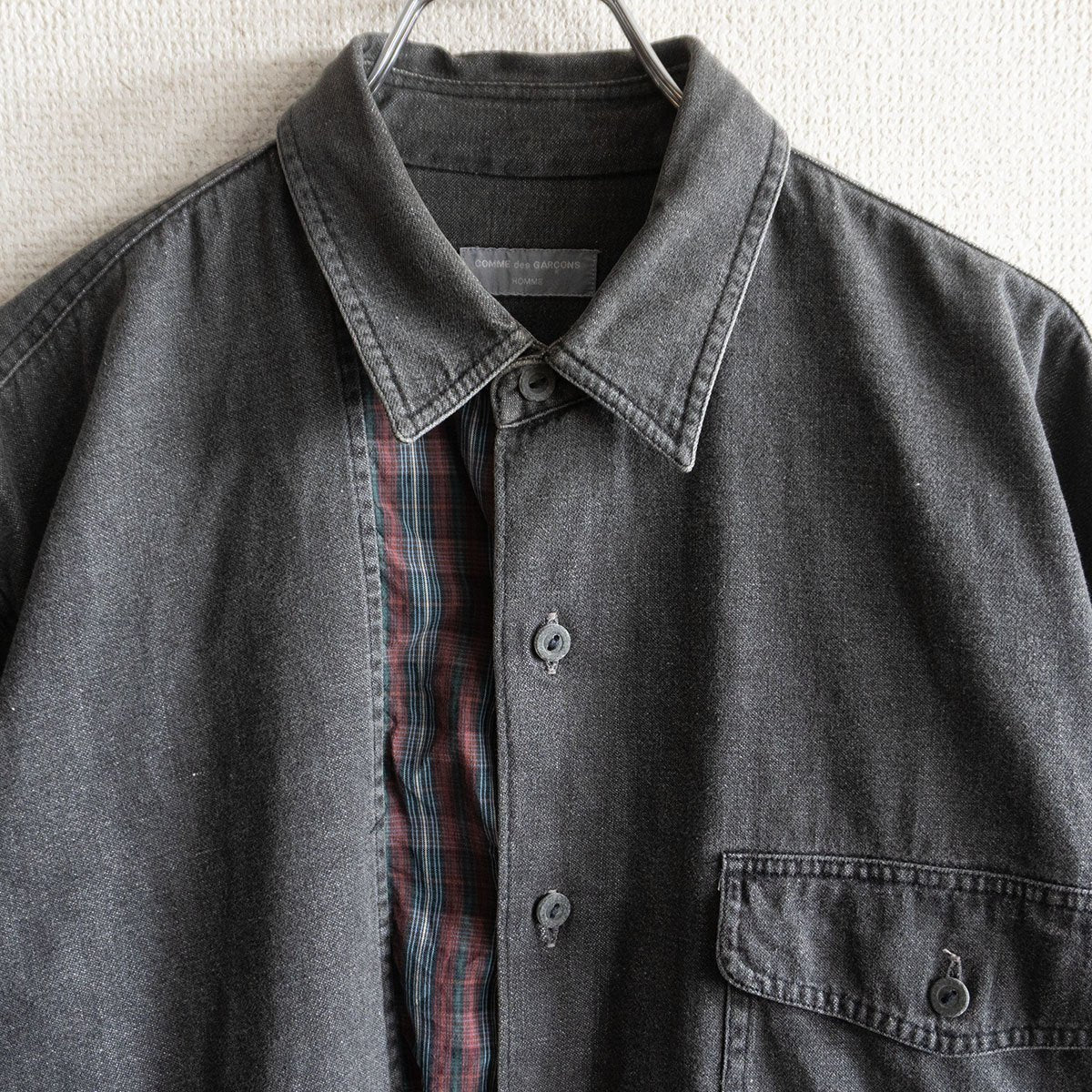 Comme des Garcons Paneled black denim shirt Size XL