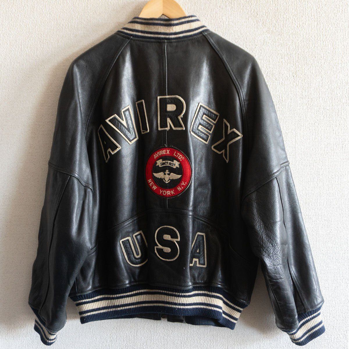 Avirex Leather varsity jacket Size XL