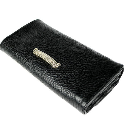 CHROME HEARTS Judy Leather SV925 Wallet Black Size ONE SIZE