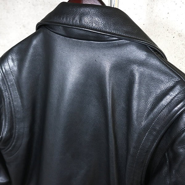 CHROME HEARTS Basic Moto Leather Riders Jacket Black Size M