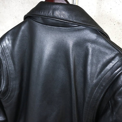CHROME HEARTS Basic Moto Leather Riders Jacket Black Size M