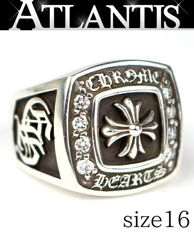 CHROME HEARTS Champion Pave Silver Ring Size ONE SIZE