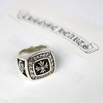 CHROME HEARTS Champion Pave Silver Ring Size ONE SIZE
